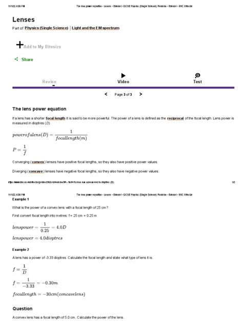 Image result for Objective Lens Power Formula