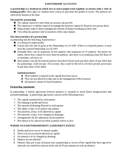 Image result for Partnership Account Format