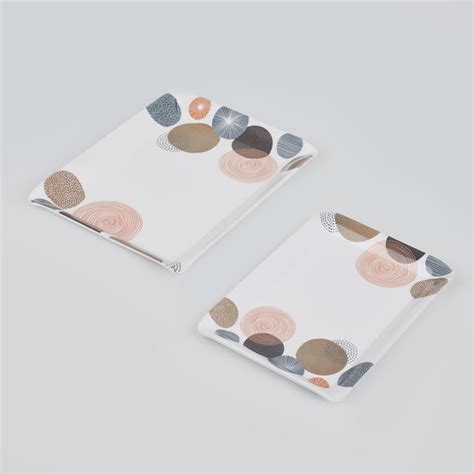 Buy Corsica Azalea Set of 2 Melamine Printed Serving Trays from Corsica ...
