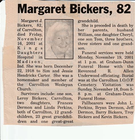 Carroll County Obituaries