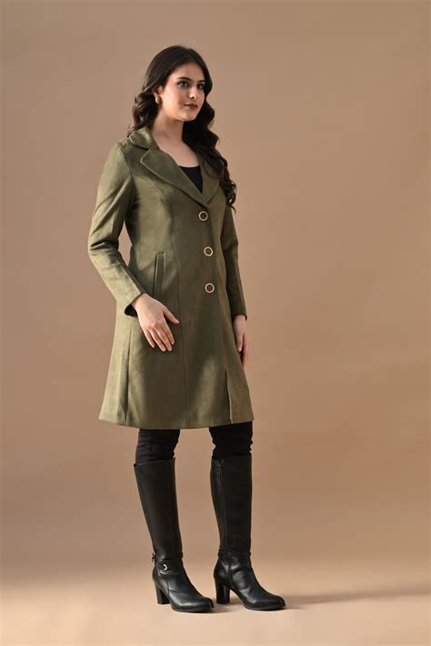 Winter Green Solid Classic Notch Collar Neck Overcoat – SABHYATA CLOTHING