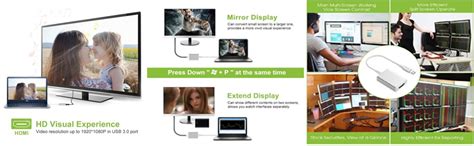AMS USB 3.0 to HDMI Adapter, Video Converter with Audio Output ...