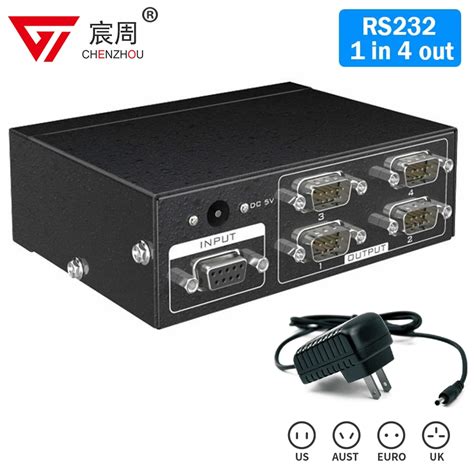 Us To Thailand Power Adapter MT-RS104 Active RS232 Serial Splitter 1 To ...