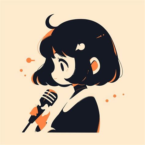 Singer girl character | Premium AI-generated vector