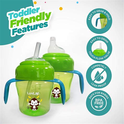 LuvLap Banana Time 2 In 1 Spout And Straw Sipper Green (150ml)