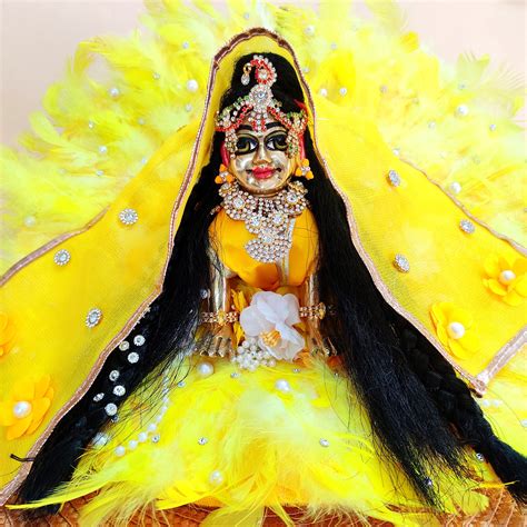 Soft Feather Yellow Radha Rani Dress – Janmashtami Special Poshak with ...