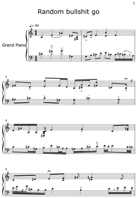 Random bullshit go - Sheet music for Piano
