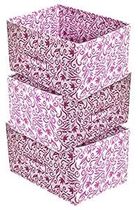 Kuber Industries Leaf Print Non Woven Fabric 3-Replacement Drawer ...