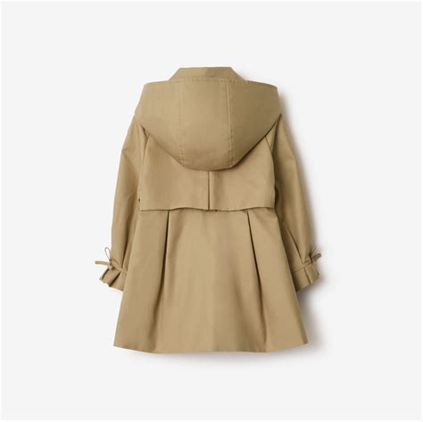 Cotton Hooded Trench Coat in Sand beige | Burberry® Official