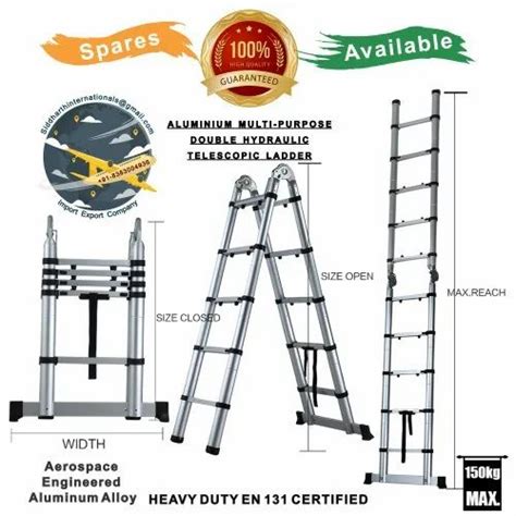 Aluminium Telescopic Ladder - 3.1X3.1 M Aluminium Multi-Purpose Double ...
