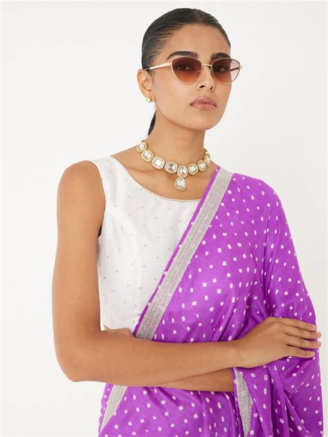 Purple Bandhani Saree