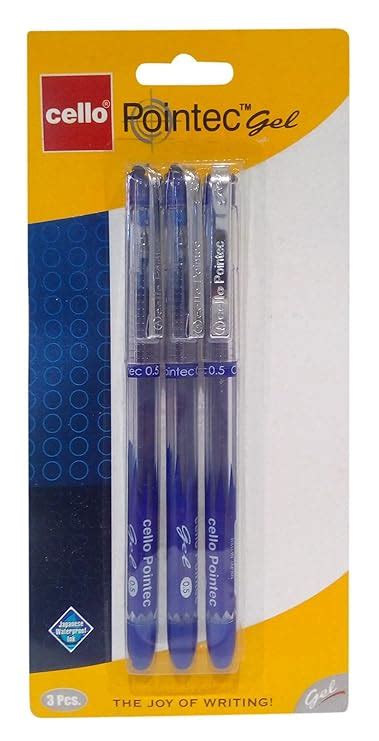 Cello Pointec Gel Pen - Blue, 3 count Pack : Amazon.in: Office Products
