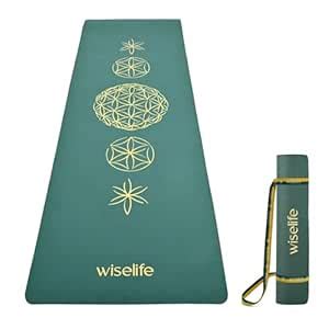 Wiselife TPE Printed 6MM Yoga Mat + Yoga Strap For Men, Women, Kids ...