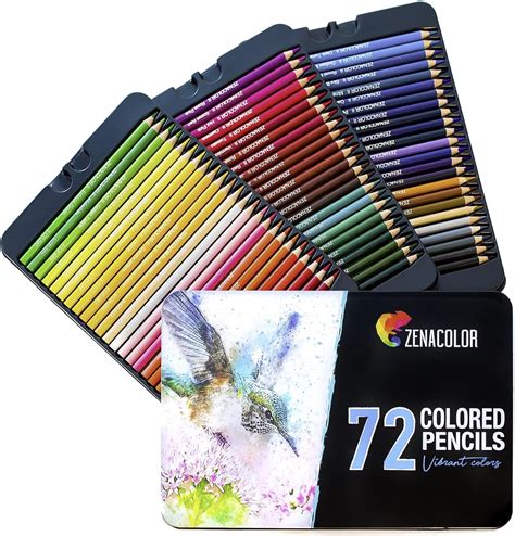 Amazon.com : Zenacolor 72 Colored Pencils Set - Numbered Coloring ...