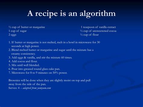 Image result for Algorithm Recipe Example