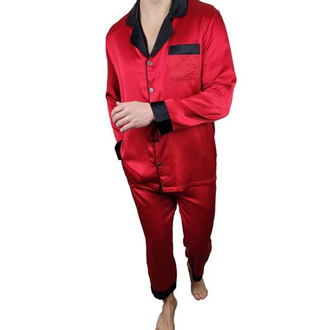 Mens Red Silk Pajamas | Premium Loungewear | 1000 Kingdoms
