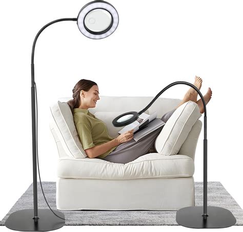 GOI 5X 10X Magnifying Glass with Light and Stand, 2-in-1Magnifying ...