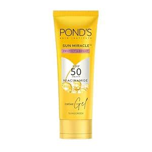 POND’S Sun Miracle SPF 50 PA+++ Crème Gel Sunscreen -Protect & Bright ...