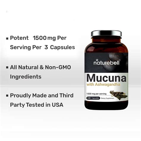 Mucuna Pruriens Capsules, Triple Strength 1500mg Per Serving, 2 in 1 ...