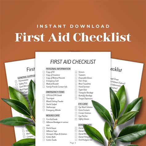First Aid Checklist 的图像结果