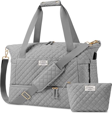 Amazon.com | ETRONIK Travel Bag for Women, Gym Duffel Bag with USB ...