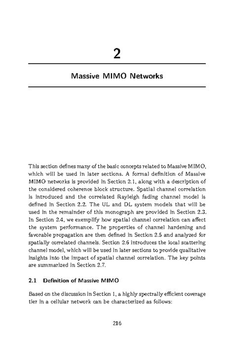 Massive MIMO Networks: Key Concepts and System Models - Studocu