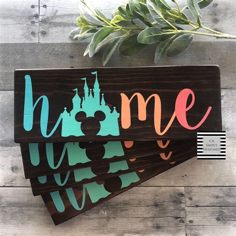 The Original Colorful Disney Inspired Home Sign Disney Wood | Etsy ...
