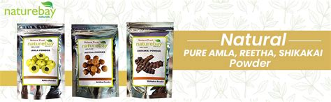 NatureBay Naturals 100% Pure Amla + Reetha + Shikakai Powder - Combo ...