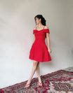 Elida Red Rose Off Shoulder Mini Dress – SELCOUTH