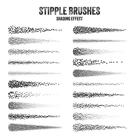 Ink scatter brush stipple drawing and texturing fading gradient ...