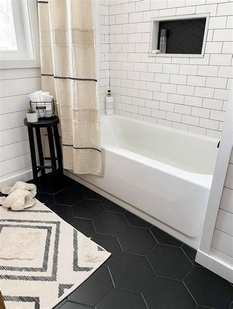 Bathroom Remodel - Clothed In Grace | Black tile bathrooms, Black ...