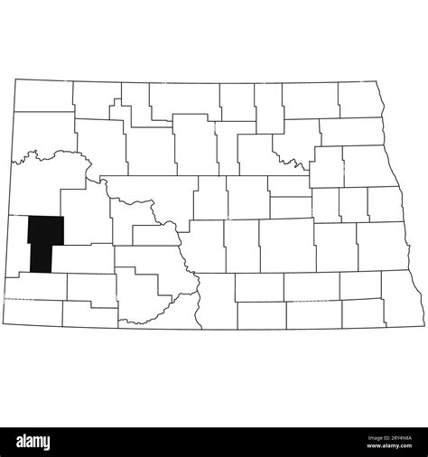 Map of Billings County in North Dakota state on white background ...