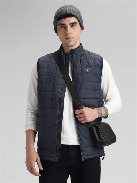 Navy Sleeveless Puffer Jacket