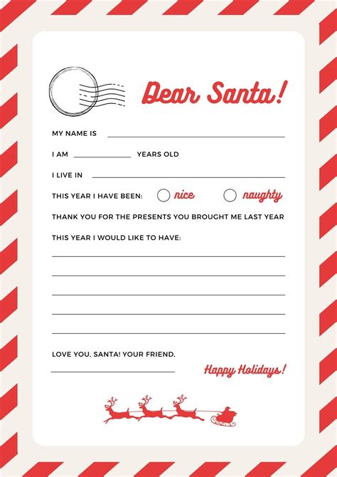 Template Letter From Santa | Templates Hexagon