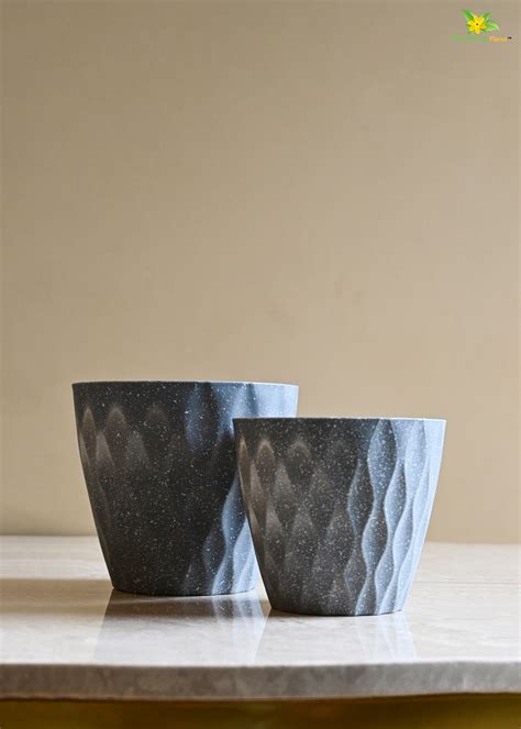 Ribbed Pattern Round Planter / Pots – Blooming Floret