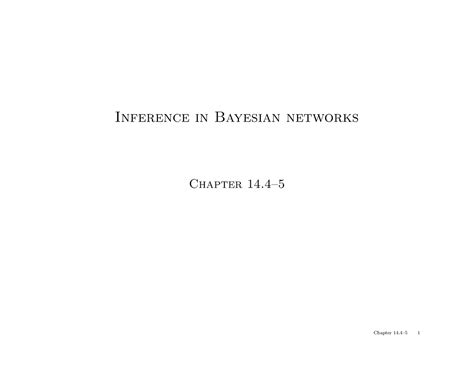 Chapter 14b - Dsdjgxbj - Inference in Bayesian networks Chapter 14 ...