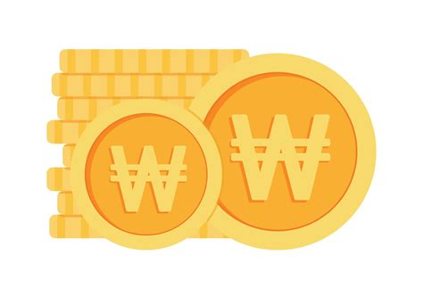 Won Coins South Korea Money Currency Icon Clipart for Business and ...