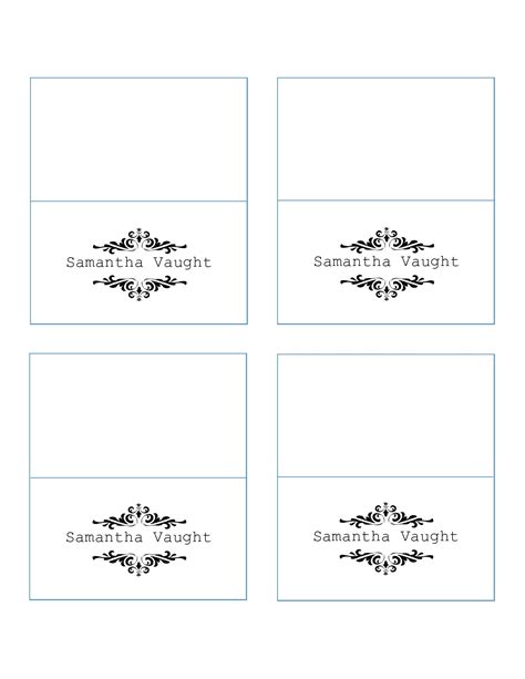 Place Cards Templates 6 Per Sheet at ganchanablog Blog
