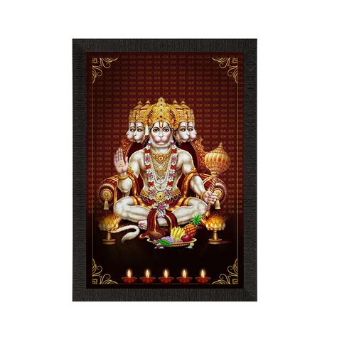 Panch Mukhi Lord Hanuman Satin Matt Texture UV Art Painting ...