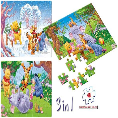 Frank Disney Winnie The Pooh (48 Pieces) 3 in 1 Jigsaw Puzzle — Toycra