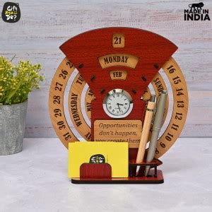 Flipkart.com | GIFT KYA DE 4 Compartments Wooden Desk / Table Calendar ...