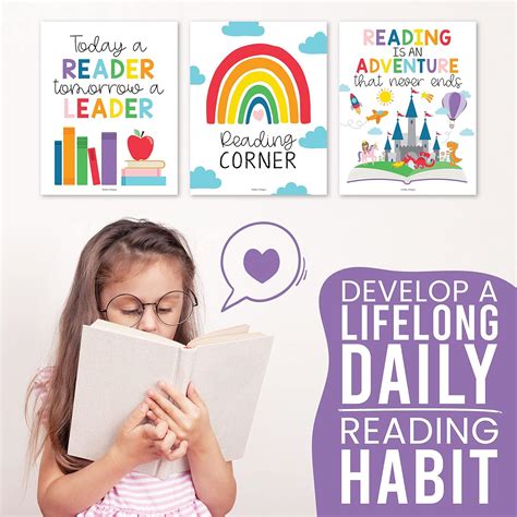 Buy 6 Colorful Reading Posters For Classroom Library Decorations For ...