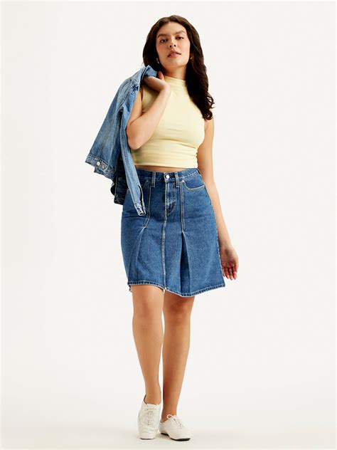 Women's High Rise Blue A-Line Skirt – Levis India Store