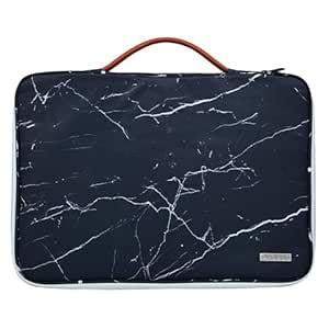 Probus Black Marble Canvas Printed Laptop Sleeve Case Cover for Macbook ...