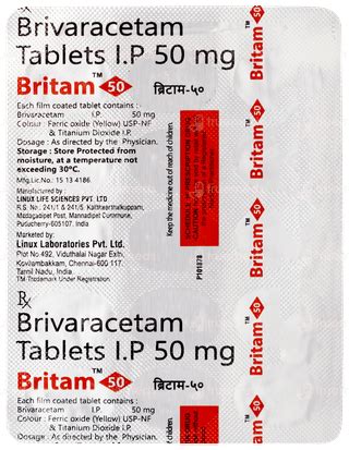 Britam 50 Tablet 15 - Uses, Side Effects, Dosage, Price | Truemeds