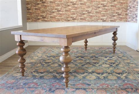 Farmhouse Dining Table With Turned Legs at Mikayla Brenda blog