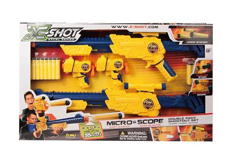 Zuru X-Shot Excel Combo Double Scope and Double Micro, Multi Color ...