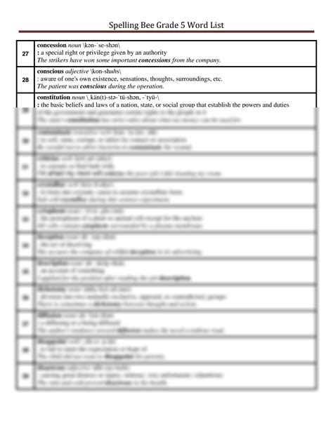 SOLUTION: Spelling bee list grade 5 - Studypool