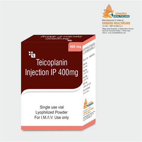 Teicoplanin 400mg Injection Oxnord Healthcare