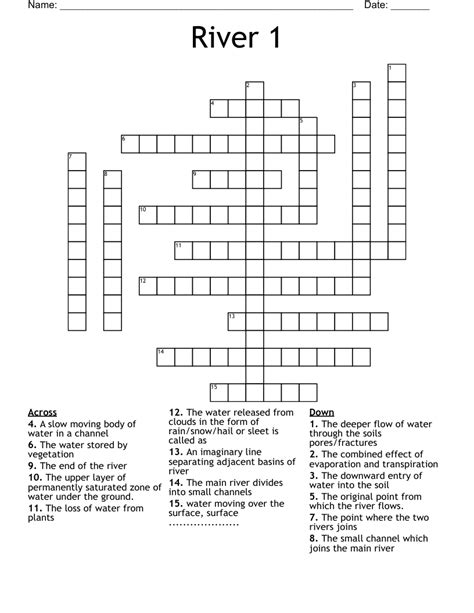 Stratfords River Crossword - prntbl.concejomunicipaldechinu.gov.co